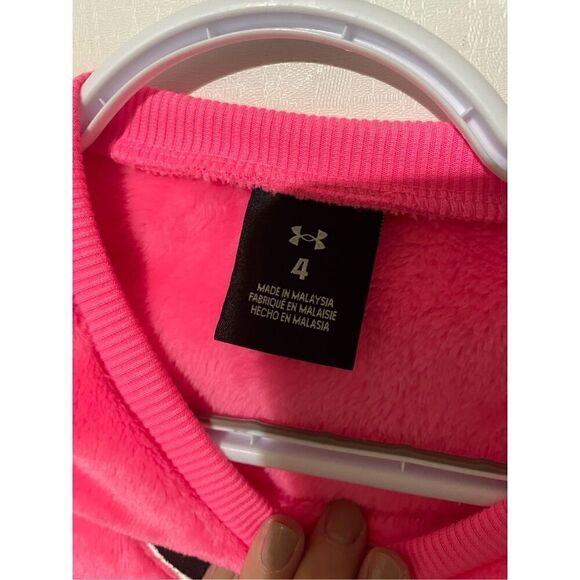 Under Armour Kids Sherpa Sweater (Little Kids) (Pink Punk) Girl's Active Sets 4 - Picture 3 of 5